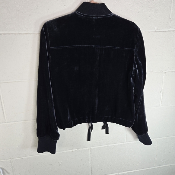 J CREW Navy Blue Velvet Zip Cropped Jacket - Picture 7 of 9